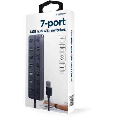 Концентратор Gembird 7 ports (1xUSB3.1+6xUSB2.0) switch black (UHB-U3P1U2P6P-01) Винница