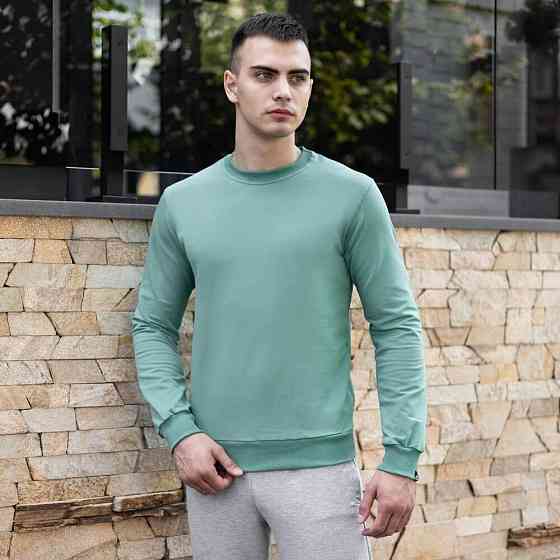 Світшот чоловічий однотонний зелений Pobedov 001 Київ