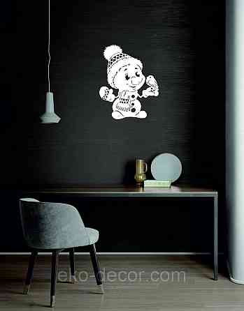 Декоративное настенное Панно «Снеговик», Декор на стену 70*55 см Киев