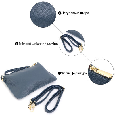 Сумка Vintage Из натуральной кожи Синяя (22646) Винница - изображение 10