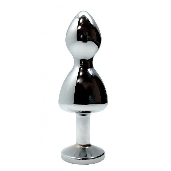 Металлическая анальна пробка Wooomy Lollypop Double Ball Metal Plug Blue L диаметр 3,5, длина 10,5см Sex Aura Киев - изображение 2