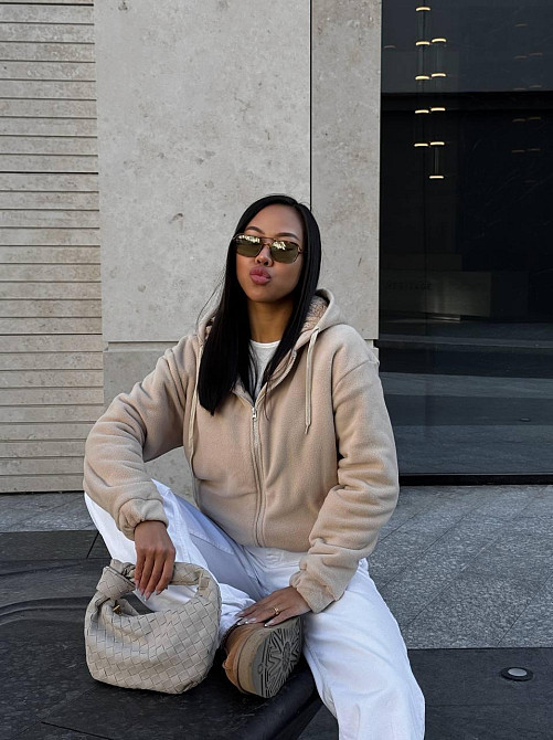 Женская теплая повседневная худи с молнией флис + Тедди 46/48 Одесса - изображение 5