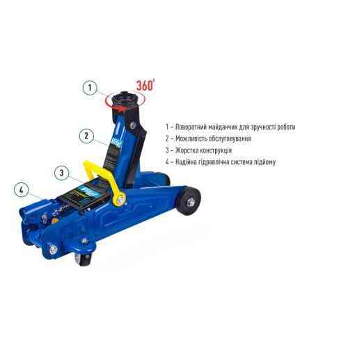 Гидравлический домкрат 2 т с картонной коробкой, высота подъема 125-300 мм Iron Hand IH-125300DP, 6.3 кг Харьков