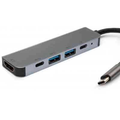 Концентратор Vinga Type-C to 4K HDMI+2*USB3.0+PD+USB-C 3.1 Gen1 aluminum (VCPHTC5AL) Вінниця