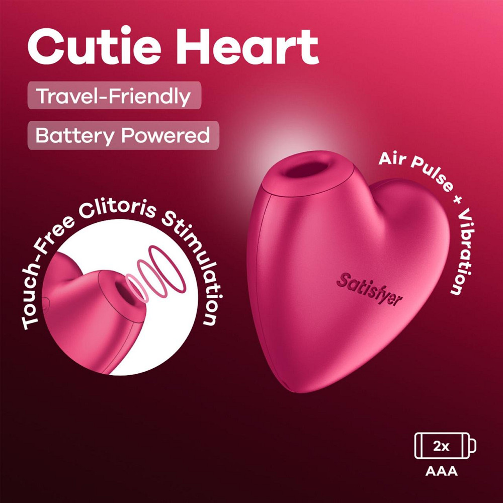 Вакуумний стимулятор-серце з вібрацією Satisfyer Cutie Heart Battery Series Sex Aura Київ - фото 6