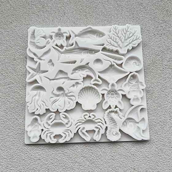 Молд силиконовый морской 176 на 175 мм серый Киев