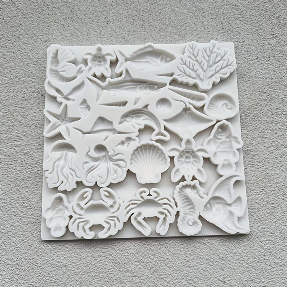 Молд силиконовый морской 176 на 175 мм серый Киев - изображение 4