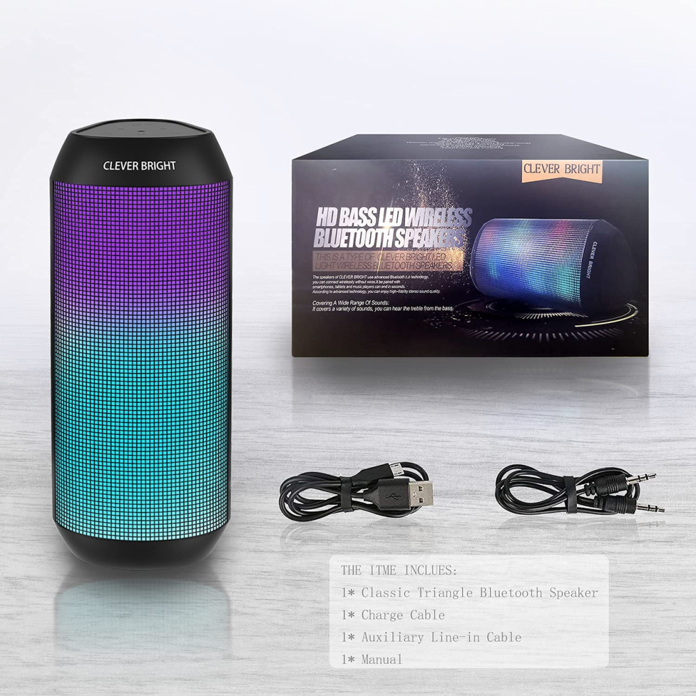 Портативна Bluetooth-колонка Smart Bright 10W, Bluetooth 5.0, LED-підсвітка 7 режимів, TWS Stereo, до 24 годин роботи Київ - фото 9