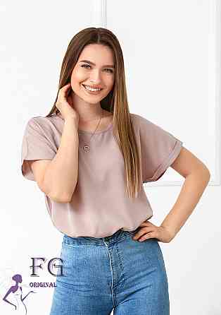 Літня блузка футболка вільного крою "Moment" оптом | Норма і батал Бежевий, 46-48 Київ