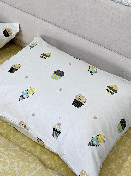 Ecotton Комплект постільної білизни Ecotton двоспальний 180х215 см сатин білий Ice cream (рис. Київ - фото 2