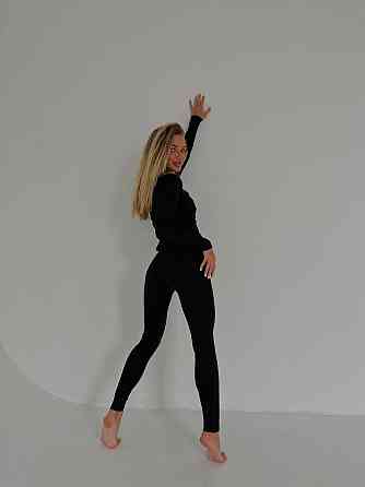 Жіночий повсякденний теплий термокостюм масло з утепленням Чорний, 46/48 Одеса