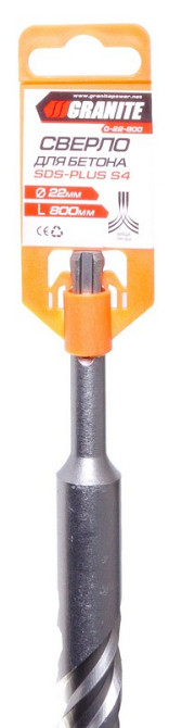 GRANITE Свердло для бетону GRANITE SDS-PLUS S4 22х800 мм 0-22-800 Коломыя - изображение 4