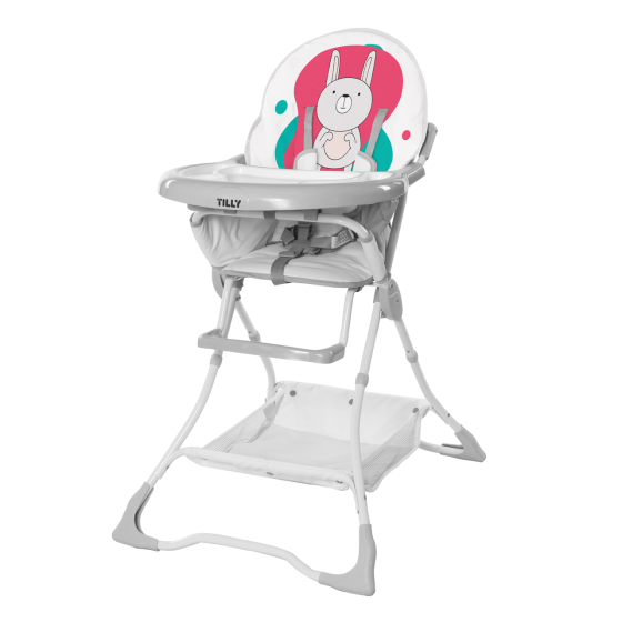 Стульчик для кормления TILLY Buddy Coral Rabbit CARRELLO Серый с коралловым Кривой Рог