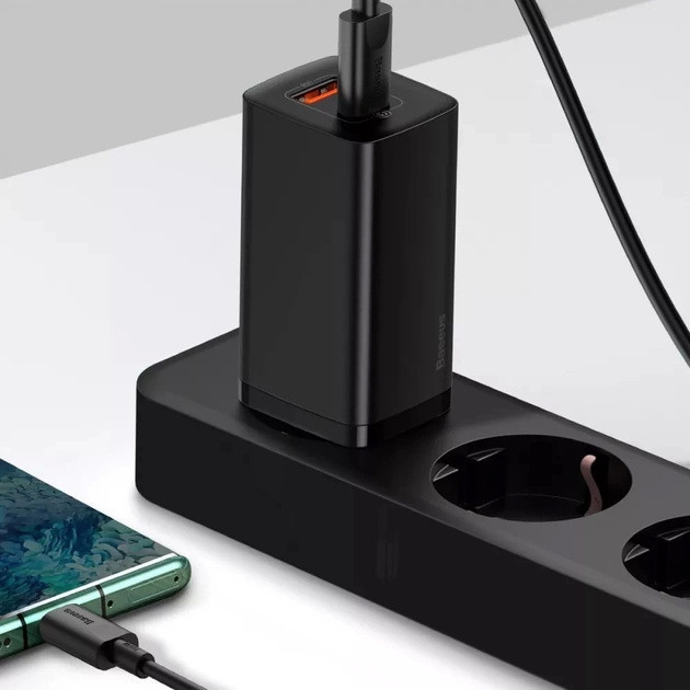 Универсальное сетевое зарядное устройство Baseus Wall Charger GaN2 Lite USB-C+USB 65W CCGAN2L-B01 (Черное) Николаев - изображение 8
