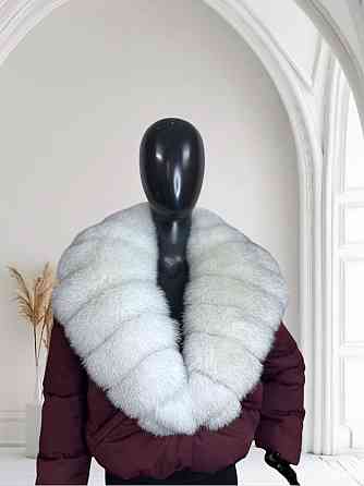 Жіноча куртка пуффер з натуральним хутром песця Бордовий S Харків