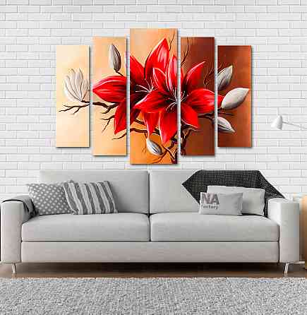 Модульна картина Абстракція Квіти Art-144_5 Київ