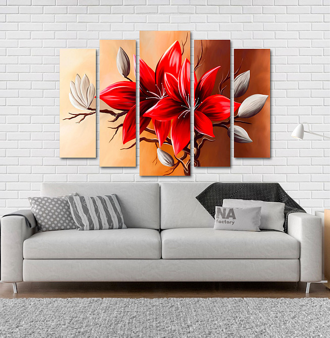 Модульна картина Абстракція Квіти Art-144_5 Київ - фото 2