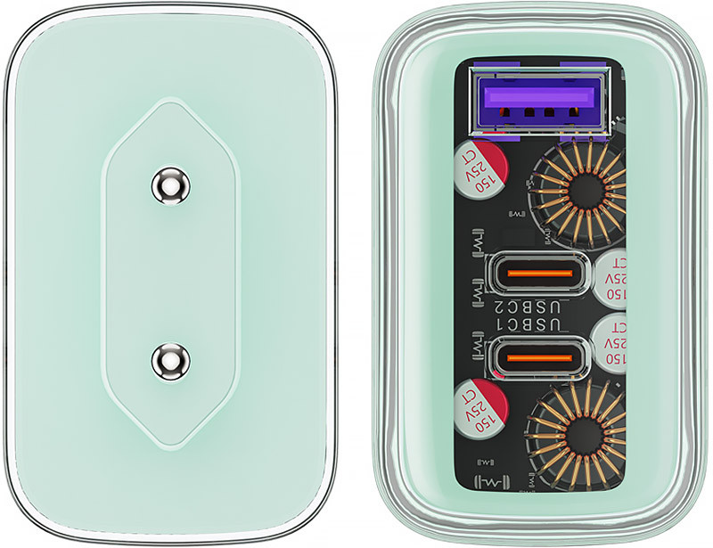 Зарядний пристрій 3xUSB 65W (2xUSB-C+USB-A) Gan A45 Fast Charger Mountain mist Acefast Винница - изображение 3