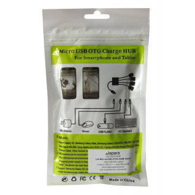 Концентратор Lapara LA-MicroUSB-OTG-HUB black Вінниця - фото 8