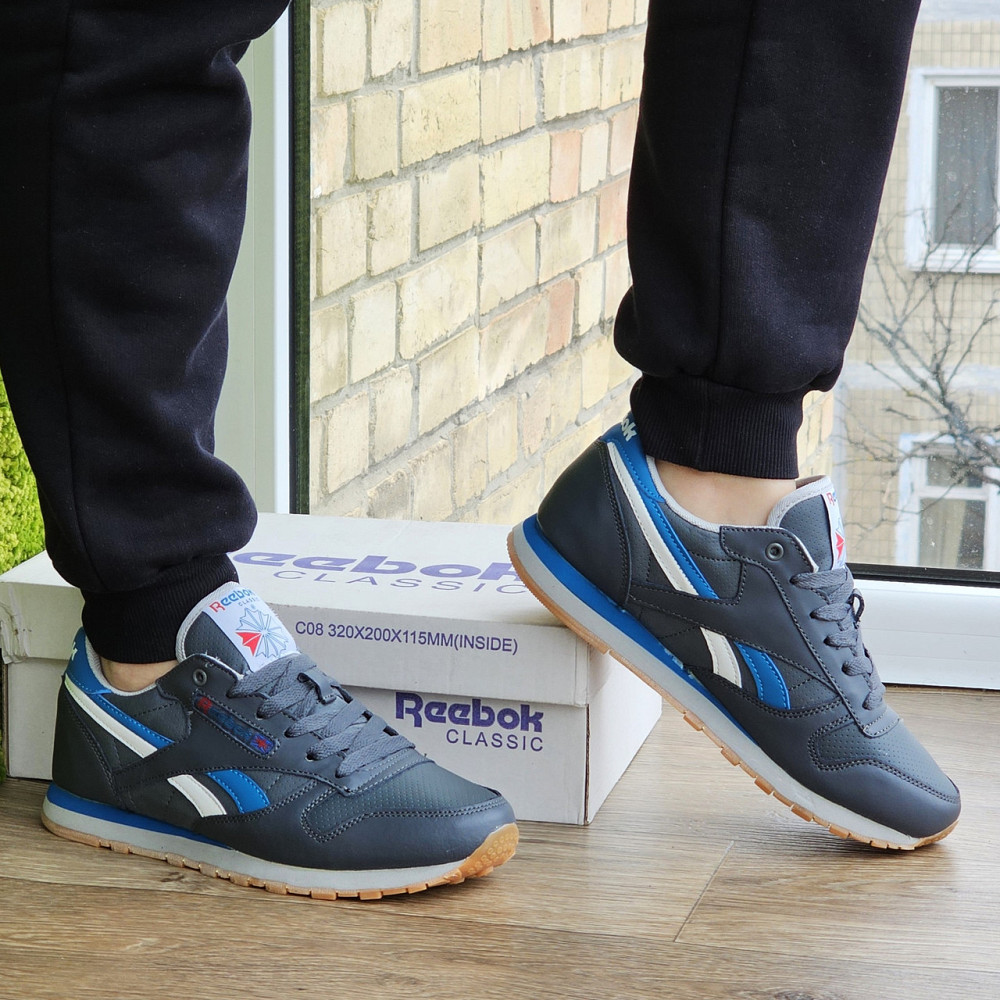 Чоловічі Кросівки Reebok Classic Сірі Шкіряні Рибок (розміри: 45) Відео Огляд Дніпро - фото 10