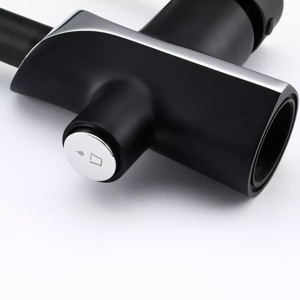 Смеситель для кухни с подключением к фильтру GAPPO G4303-6, черный/хром Киев - изображение 3