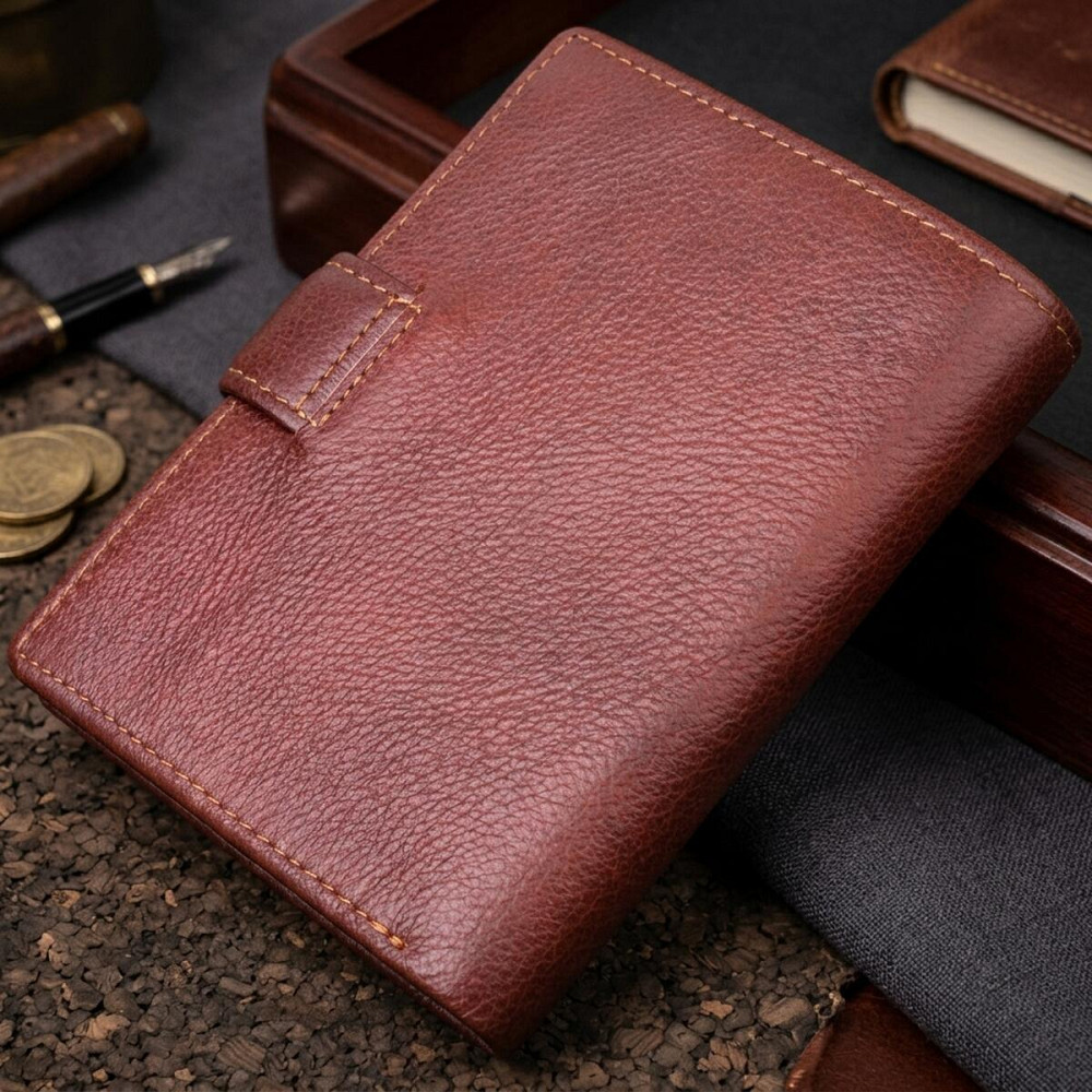 Вертикальний чоловічий портмоне з натуральної шкіри 21399 Vintage Коричневий Київ - фото 14