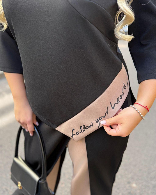 Жіночий стильний костюм двійка креп дайвінг Одеса - фото 2