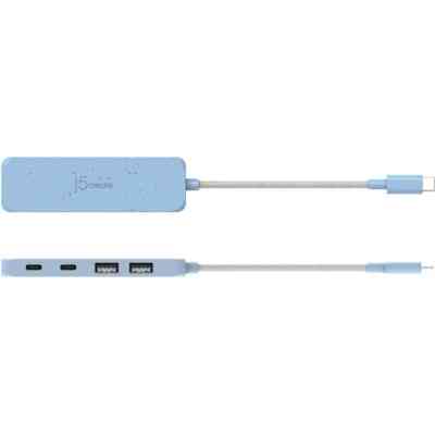 Концентратор J5create USB-C to 2xUSB-A + 2xUSB-C 3.2 10Gbps cyan (JCH342EC-N) Винница