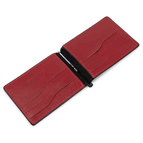 Шкіряний стильний затиск для грошей унісекс GRANDE PELLE 11541 Чорний Київ