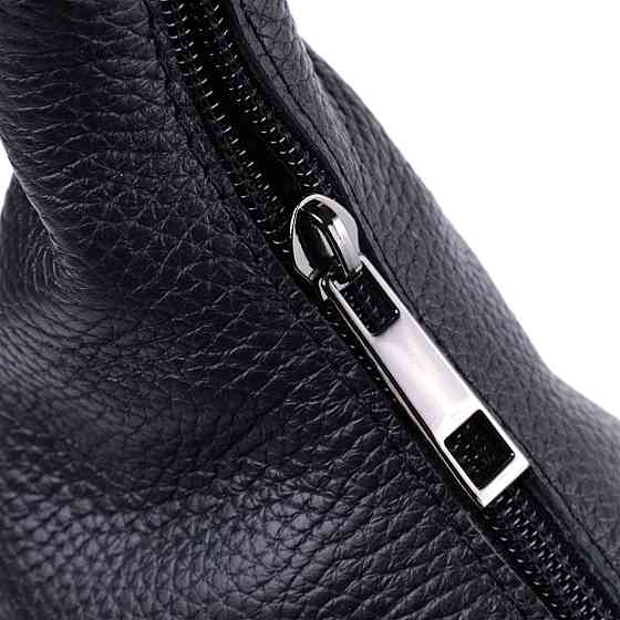 Жіноча сумка на плече з натуральної шкіри флотар Shvigel 22827 Чорна Київ