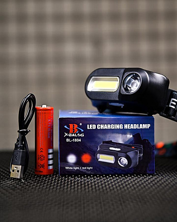 Налобный фонарик BL-1804 с красным светом ПП8145 Киев - изображение 4