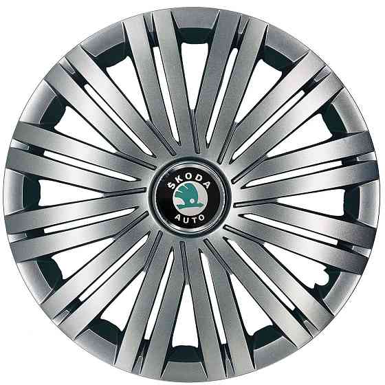 Автомобильные модельные колпаки R17 Skoda (зелена) 502 4шт, SJS, серебряные Винница
