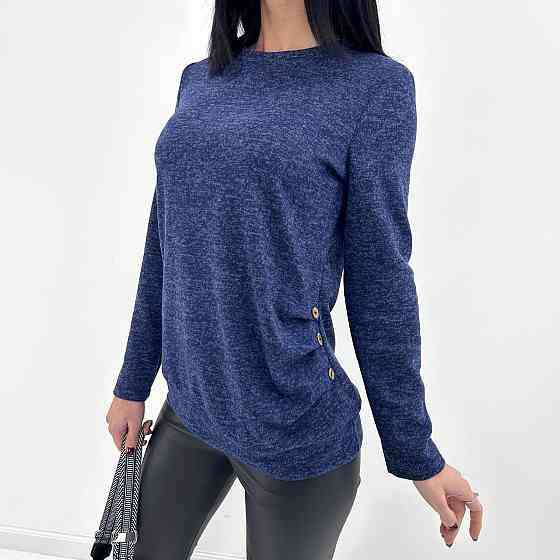 Жіноча кофтинка з гудзиками "Vesta" оптом | Батал Темно-синій, 50-52 Київ