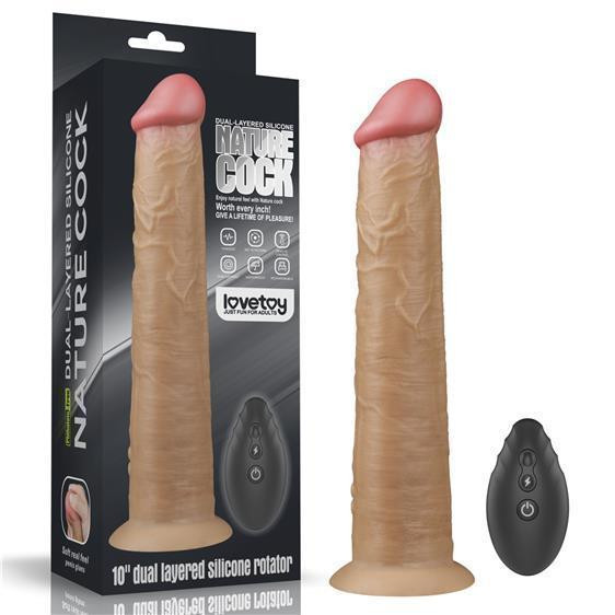 Вібратор - Dual-Layered Silicone Rotator 10" Flesh Sex Aura Київ - фото 1