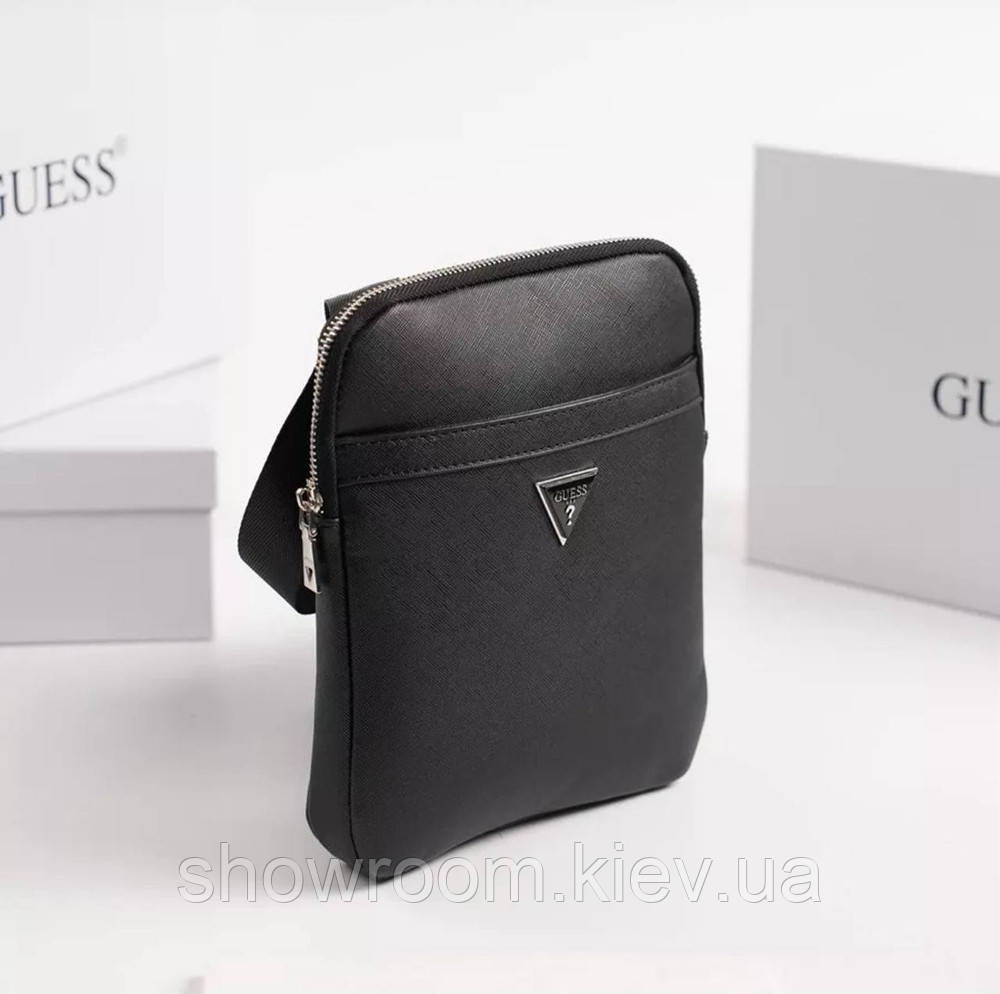 Чоловіча брендова сумка на плече (7513) чорна Київ - фото 3