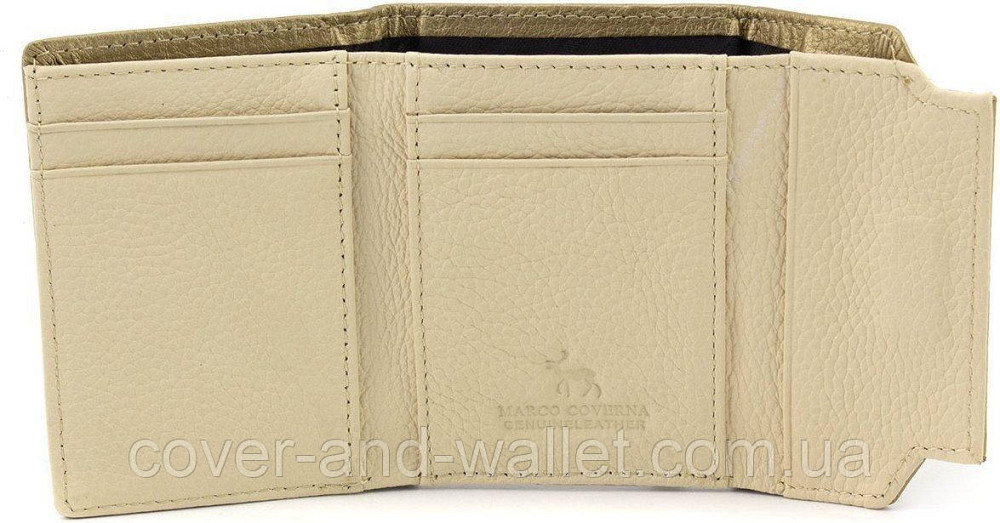 Маленький жіночий гаманець золотистого кольору з натуральної шкіри Marco Coverna 2201 Київ - фото 5
