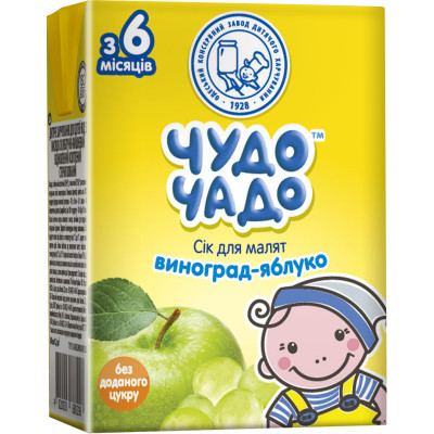 Сік дитячий Чудо-Чадо Виноградно-яблучний 200 мл (4820016251748) Вінниця - фото 1