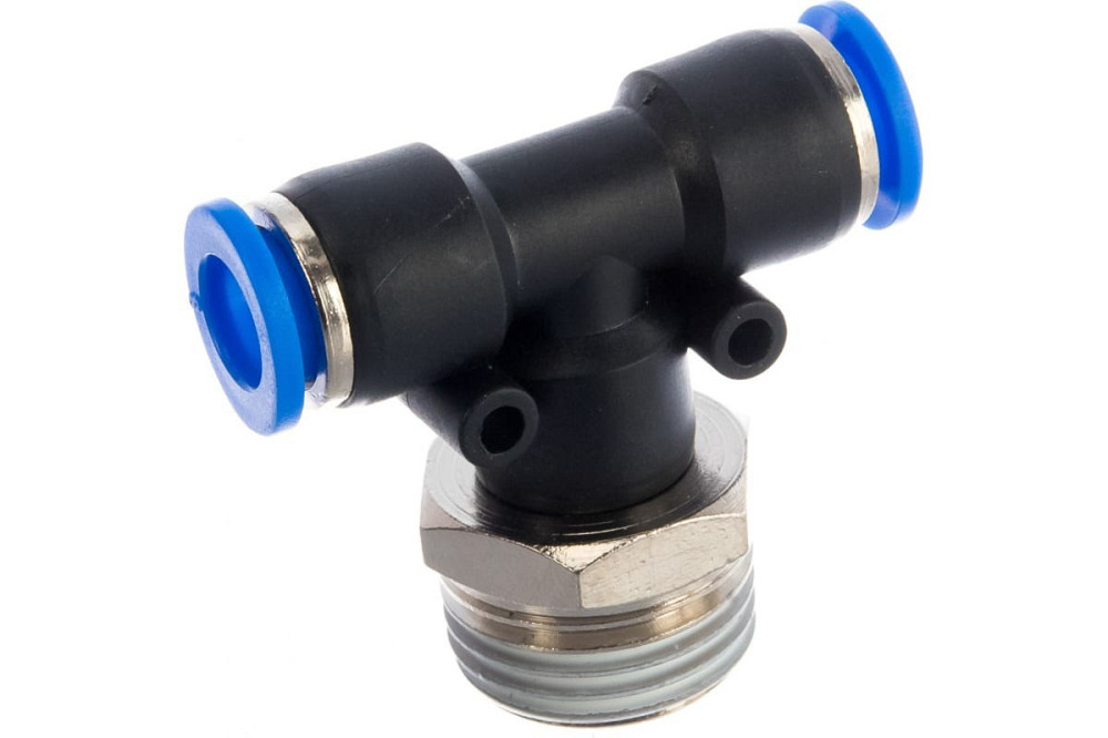 Фітинг T-подібний 1/2" для пластикових трубок зовнішнє різблення 8мм Одеса - фото 2