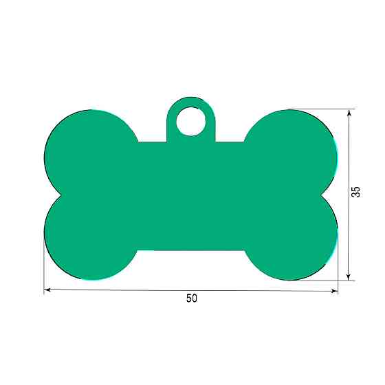 Адресник для собаки Green 50x35мм Київ