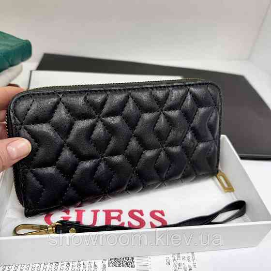 Жіночий гаманець на змійці Guess (7870) чорний Київ