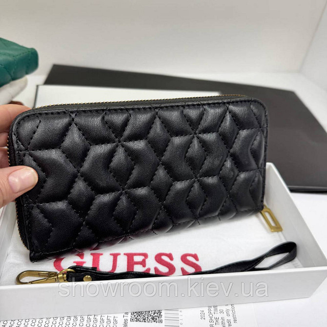 Жіночий гаманець на змійці Guess (7870) чорний Київ - фото 4