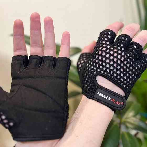 Рукавички для фітнесу та тренувань Спортивні рукавички для чоловіків і жінок PowerPlay Чорний розмір M Київ