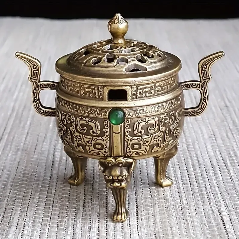 Антикварная трёхногая подставка для благовоний из латуни 6×5.5 см Киев - изображение 1