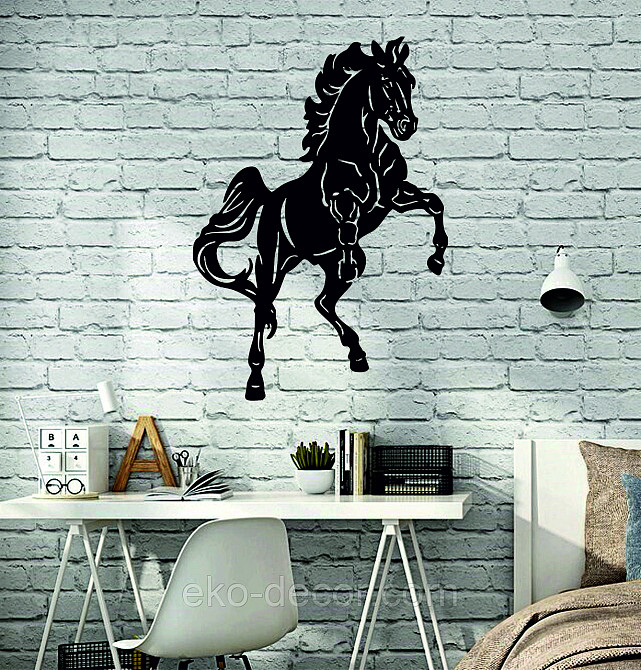 Декоративное настенное Панно «Лошадь», Декор на стену 70*49 см, Черный Киев - изображение 2