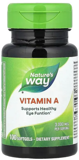 Вітамін A 10 000 МО Nature's Way Vitamin A 100 капс Київ - фото 1