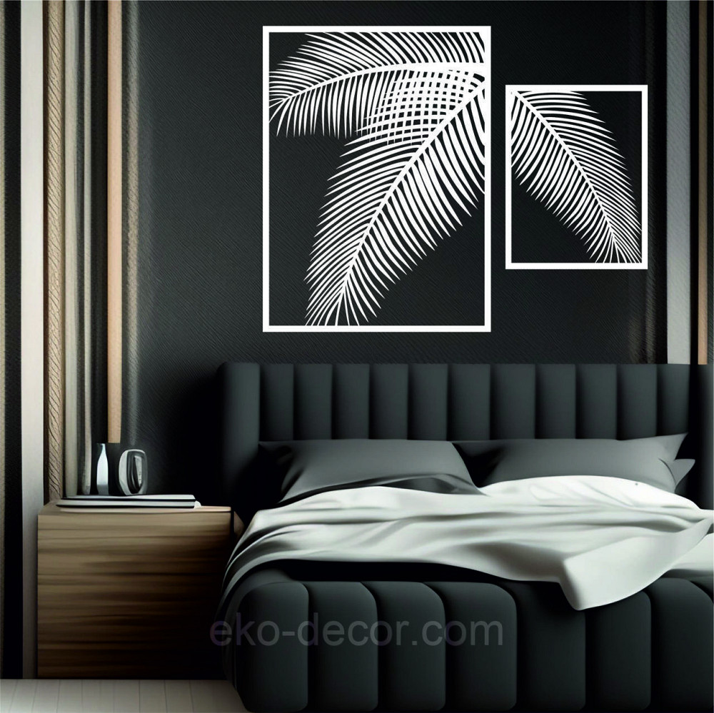 Декоративне настінне Панно «Пальма» Декор на стіну 70*91 см, Білий Київ - фото 2