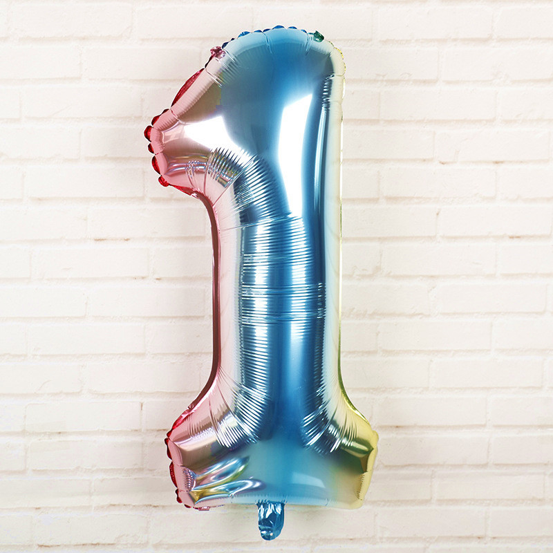 Шарик цифра 1 фольгированная 32 дюйма разноцветный Киев - изображение 2