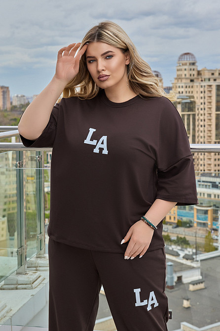 Женский легкий спортивный костюм с футболкой 