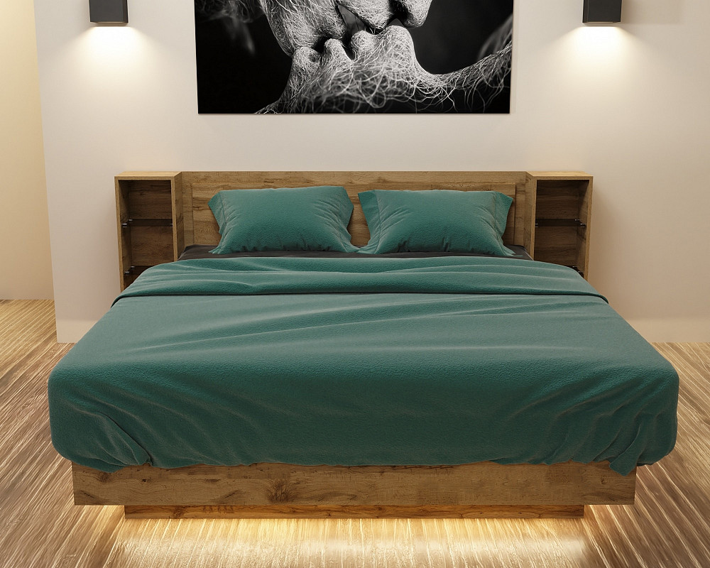 Кровать Кристалл №1 двуспальная, Дуб Аппалачи, 2035х2176х850 Львов - изображение 2