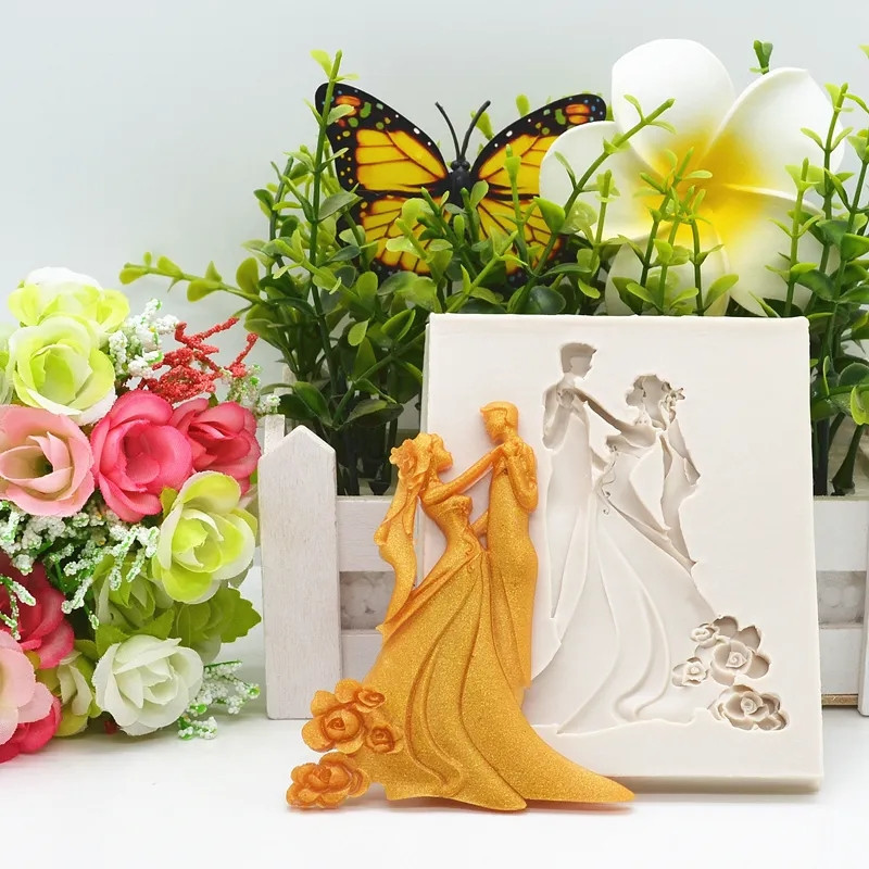 Молд силиконовый свадебный 102 на 83 мм серый Киев - изображение 3